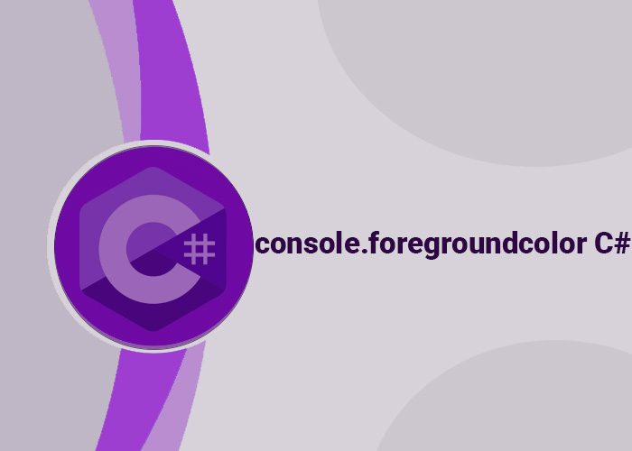 console.foregroundcolor c#